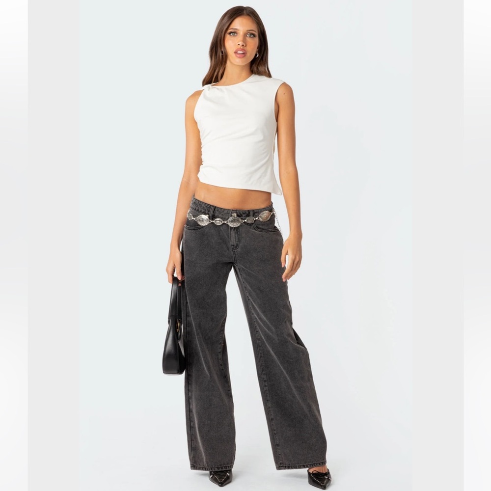 EDIKTED SZ LG / 30 Raelynn Washed Low Rise Jeans